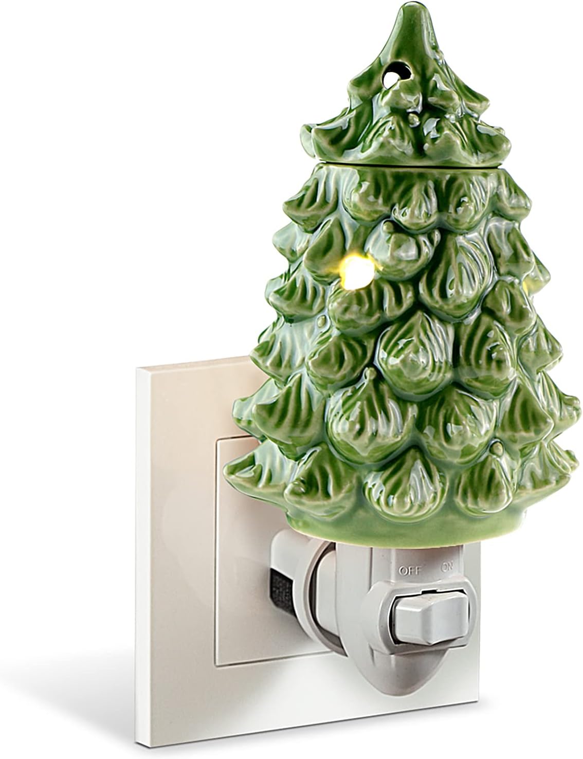 STAR MOON Christmas Wax Melt Warmer, Christmas Tree Plug in Wax Warmer, Scentsy Warmer for Fragrance Oil, Night Light Wax Burner Decoration with Two Bulbs