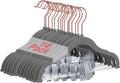 Baby Velvet Hangers with Clips Non-Slip for Clothes Gray 14 Pack