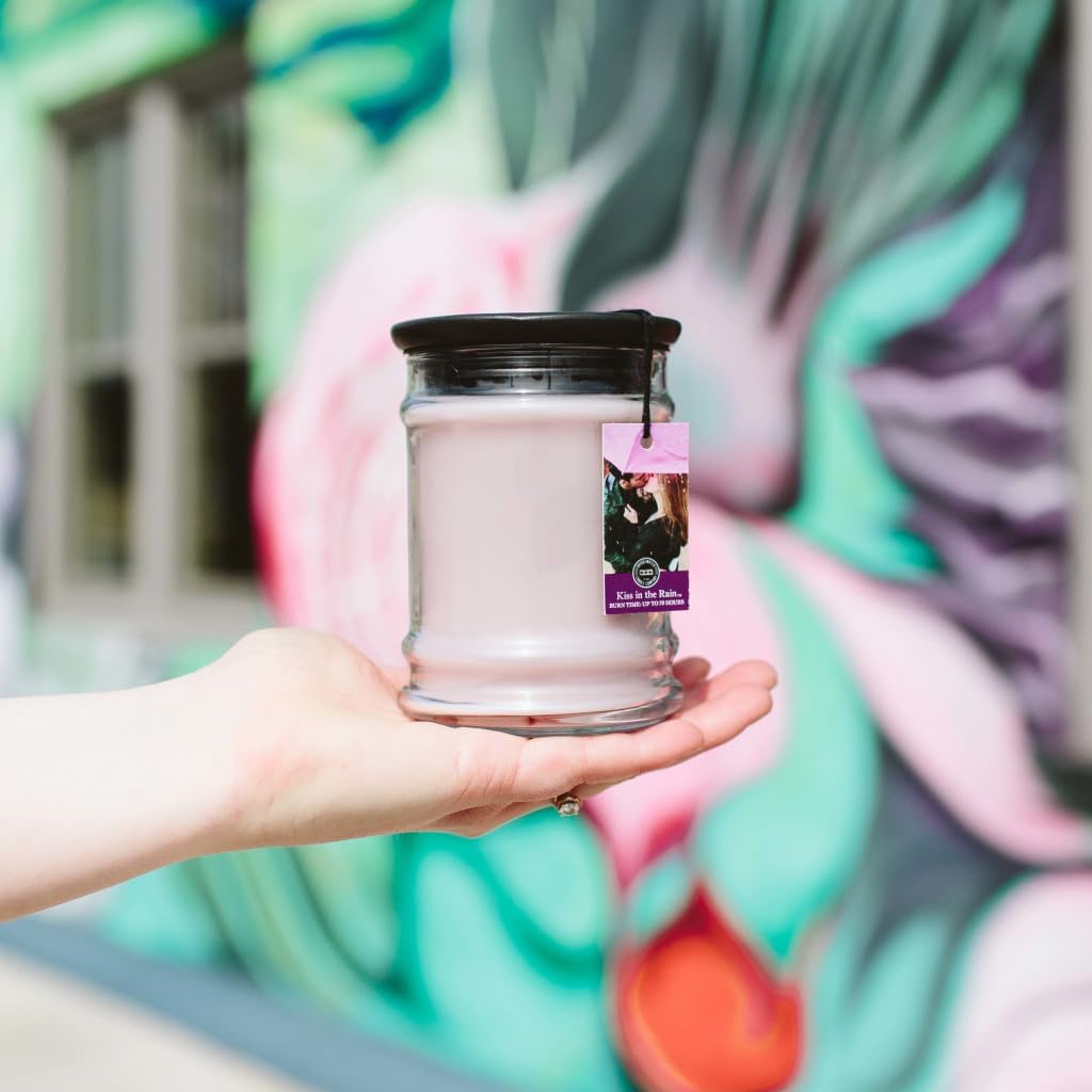 Bridgewater Candle 18oz Large Soy Wax Blend Fragranced Jar Candle-Kiss in The Rain