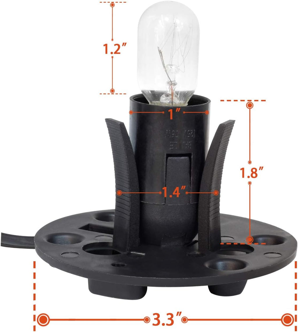 Betus [Original Replacement Upgraded Salt Lamp Power Cord with Dimmer Control Switch & Base Assembly for Himalayan Salt Lamps Power Cord - 6 Feet Long with Two Free 15W Bulbs