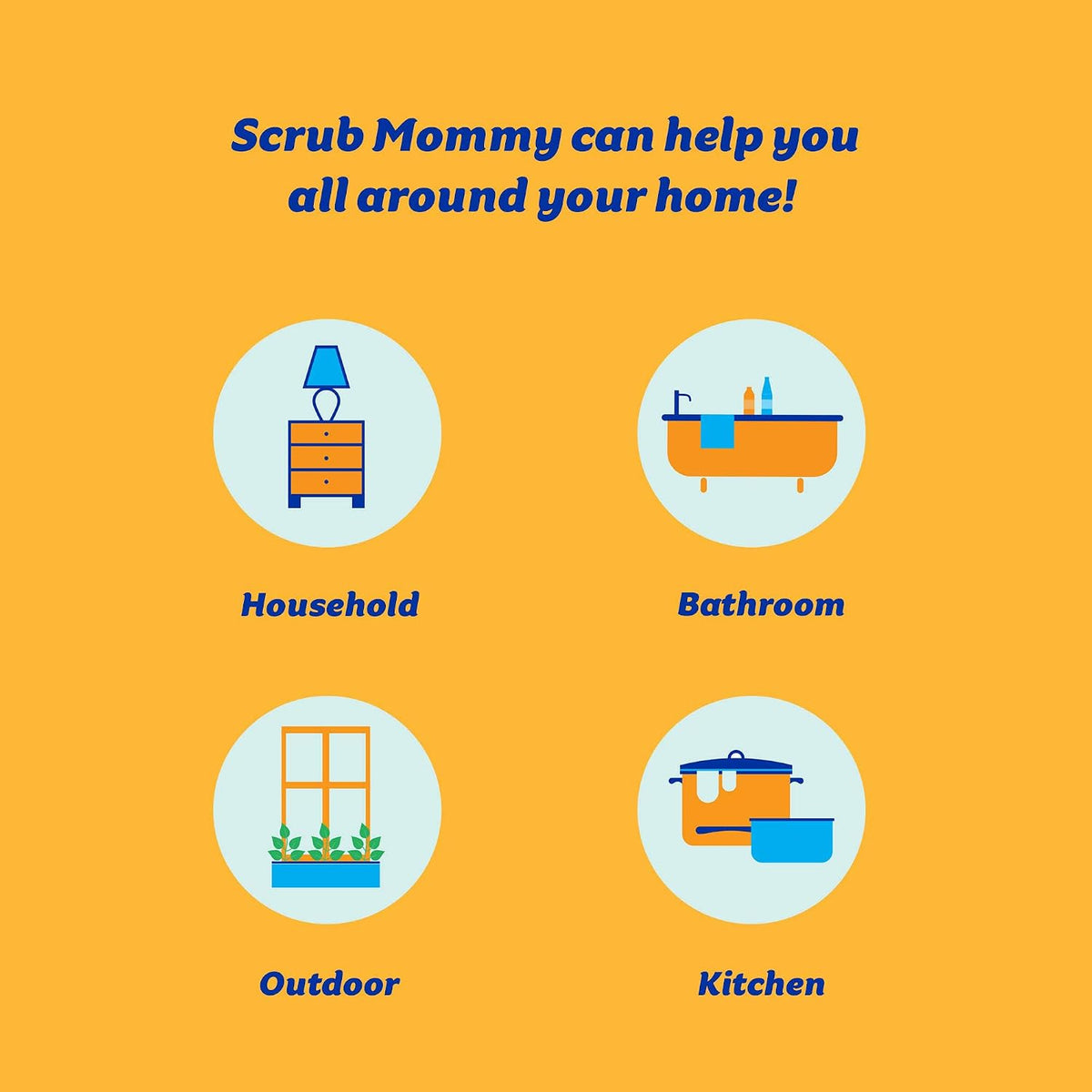 Scrub Daddy Scrub Mommy Cleaning Sponges - Dual Sided Non Scratch Sponge Scourers, Smiley Kitchen Sponges for Dishwashing & Bathroom, FlexTexture Dish Scrubber Sponge, Blue Twin Pack
