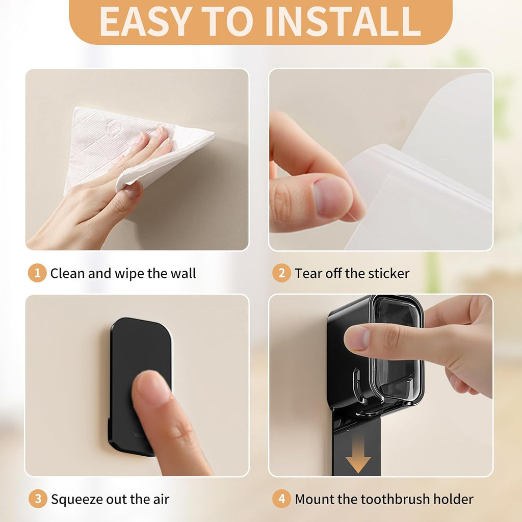 Wall Mounted Toothbrush Holders for Bathroom