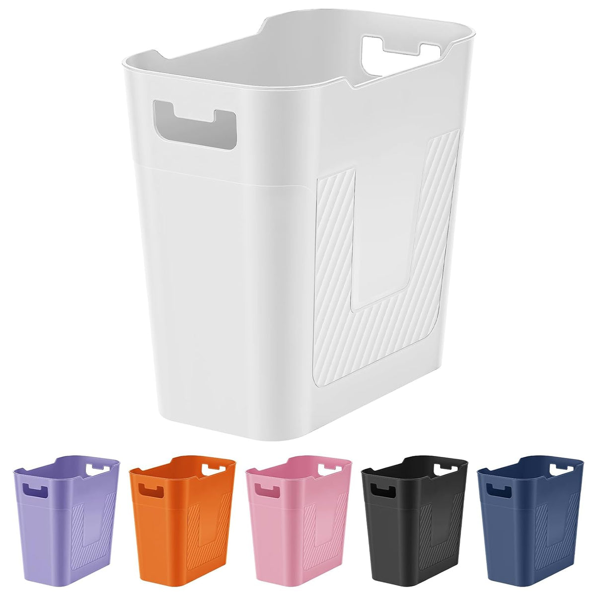 Small White Trash Can Wastebasket 2.2 Gallon Badroom Garbage Can