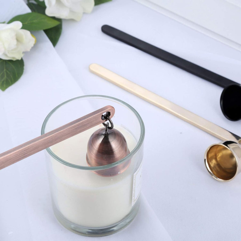 3 in 1 Candle Wick Trimmer Set Snuffer Dipper Cutter Rose Gold