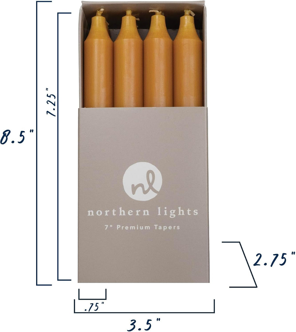 Northern Lights Candles - 7" 12pk Tapers - Caramel - 71742