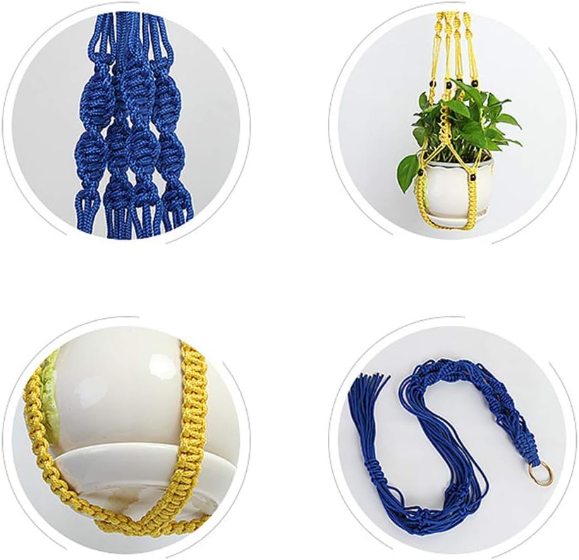 Vpang 2 Pack Macrame Plant Hanger, Outdoor Indoor Hanging Planter Basket Flower Pot Holder Nylon Rope Home Decor 41 Inch (Blackish Green)