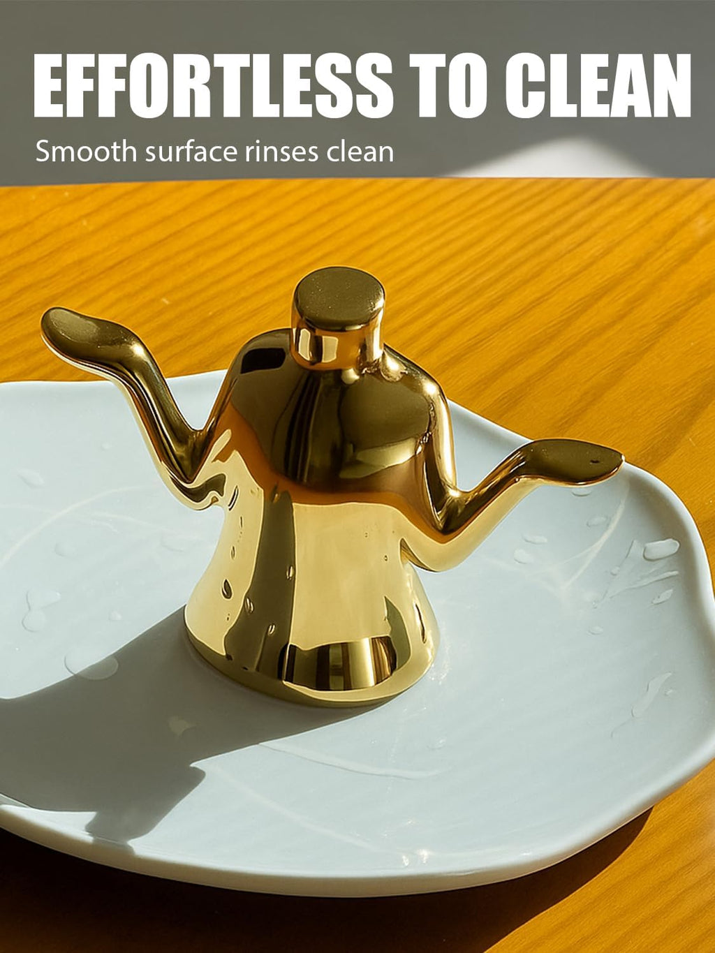 Gold Jewelry Holder with Tray, Ceramic Ring Dish, Earring Stand