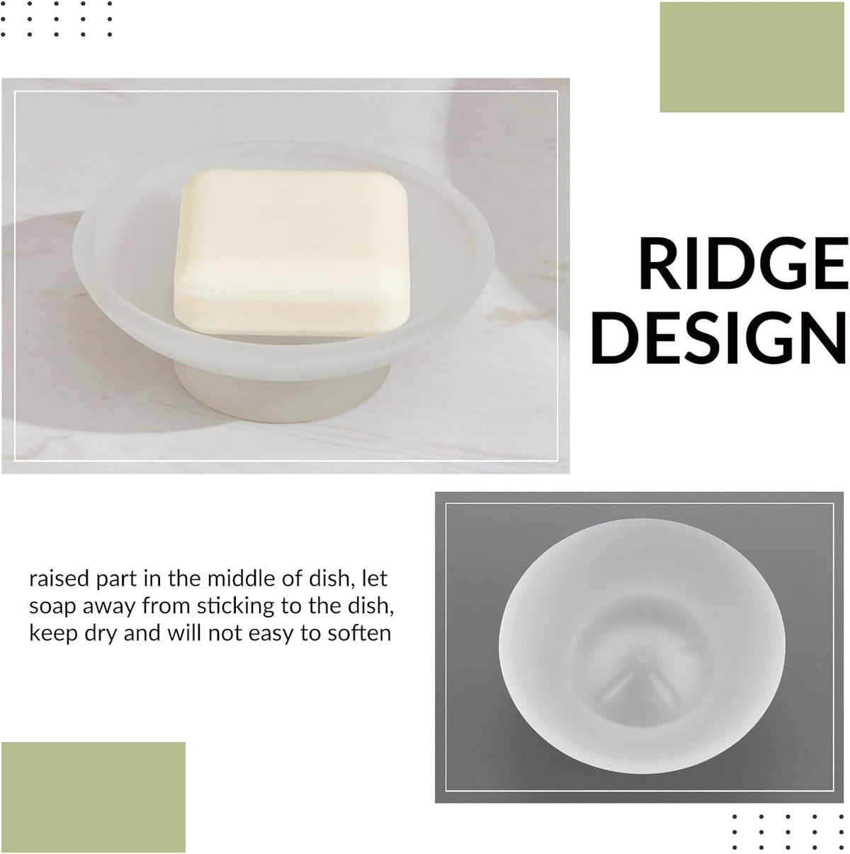 Aomasi Glass Round Soap Holder for Bathroom Shower Sink, Frosted