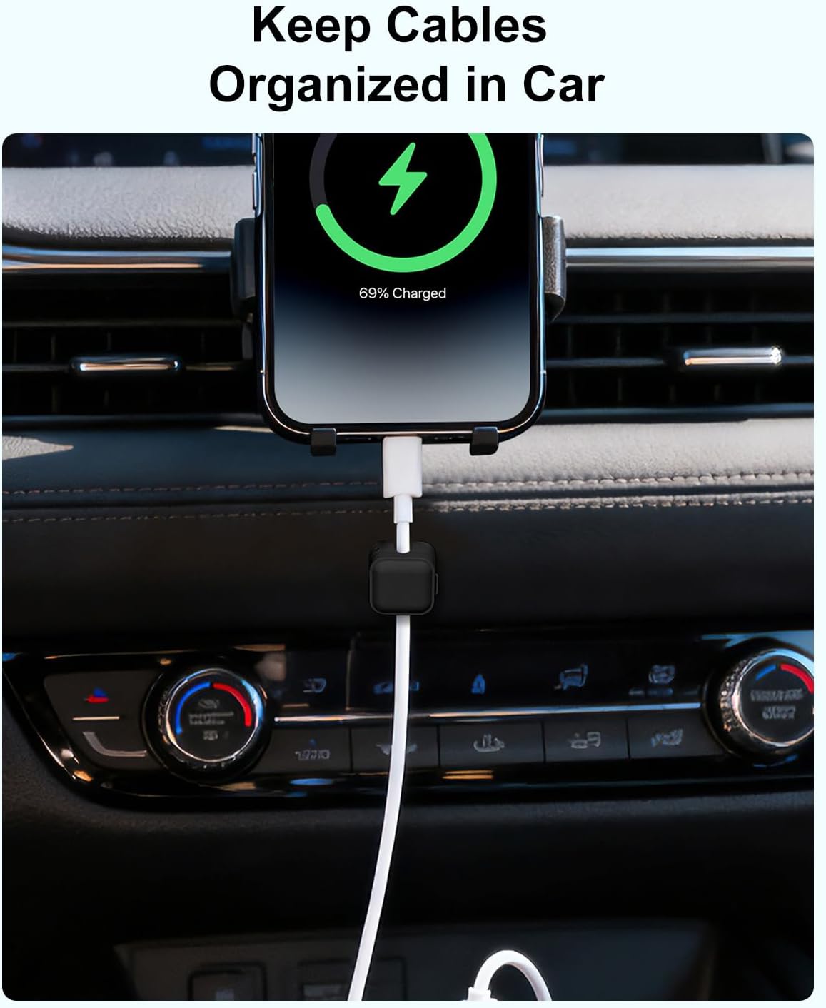 Art3d 8-Pack Black Magnetic Cable Clips, Cord Organizer, Cable Management