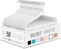 50 Pack White Velvet Clothes Hangers, Non Slip,Space Saving