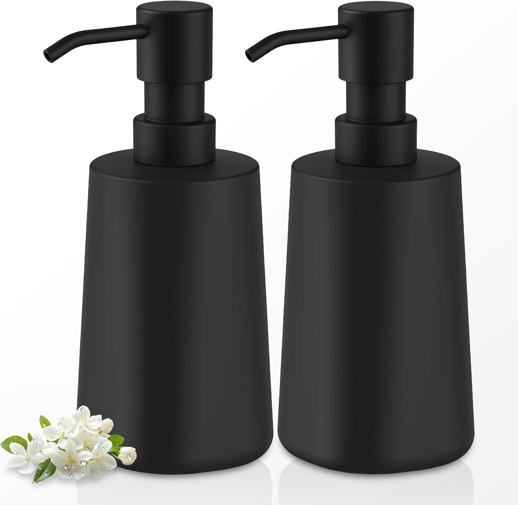 Ceramic Soap Dispenser Bathroom/Kitchen, Stainless Steel Pump
