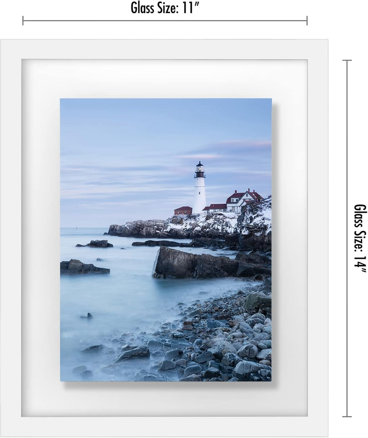 Americanflat 11x14 Floating Picture Frame - Engineered Wood - White