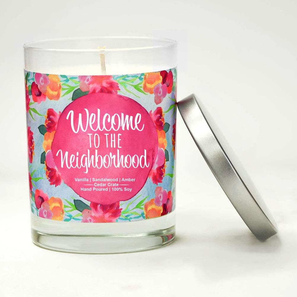 House Warming Gifts New Home 2025 for Women Men Friends - Welcome to The Neighborhood - Housewarming Candle, Present for Hostess, Apartment, Moving, Farewell, Best Neighbor, Soy Wax, Made in USA