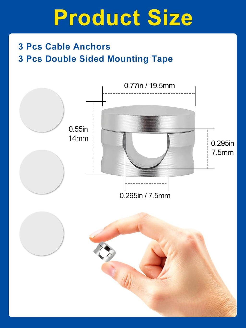 Upgraded Aluminum Silver Phone Charger Cord Holder with Extra-Large