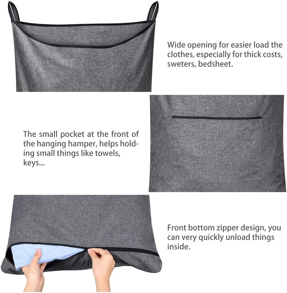 Hanging Laundry Hamper,Door Hanging Hamper with Width Opening for Bathroom,Dorm, Home.