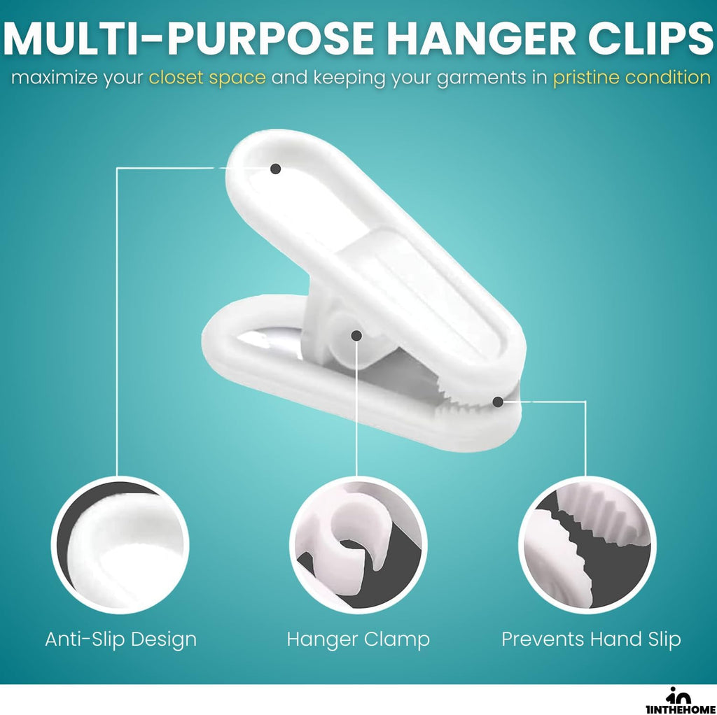 Multi-Purpose Hanger Clips (24 Count) White (Pack of 2)