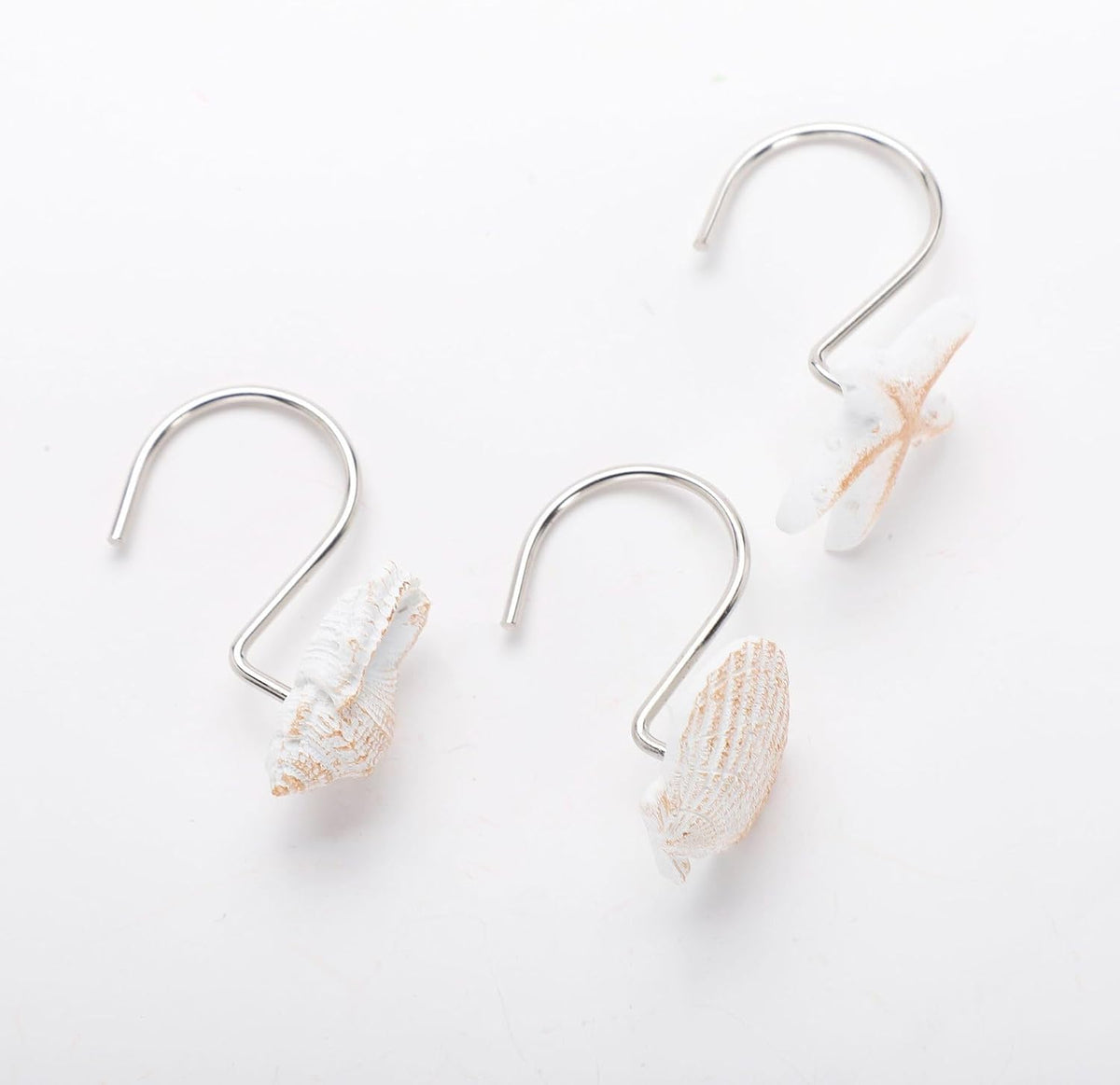 12pc Seashell Shower Curtain Hooks Decorative Resin Hooks for Kids
