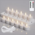 12 Pcs Rechargeable Flameless Votive Candles with Remote and Timer
