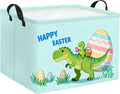 Rectangular Easter Basket for Home Kitchen Baby Girls Basket Cute Storage Bin Organizer Shelf Book Room Decor(Cute Dinosaur)