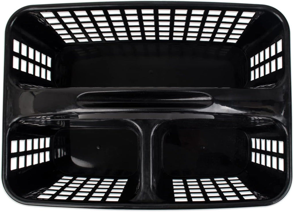Portable Shower Caddy Basket Plastic Storage Basket with Compartments Black