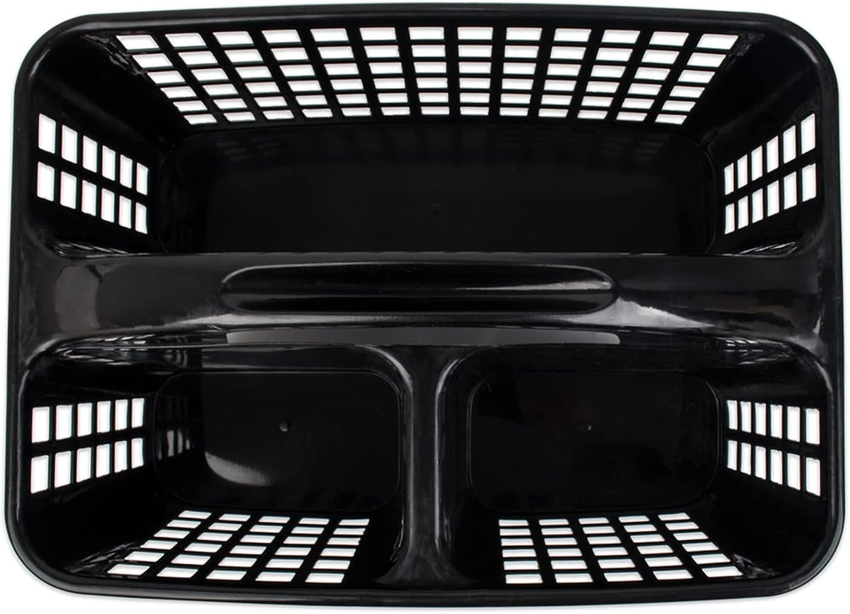 Portable Shower Caddy Basket Plastic Storage Basket with Compartments Black
