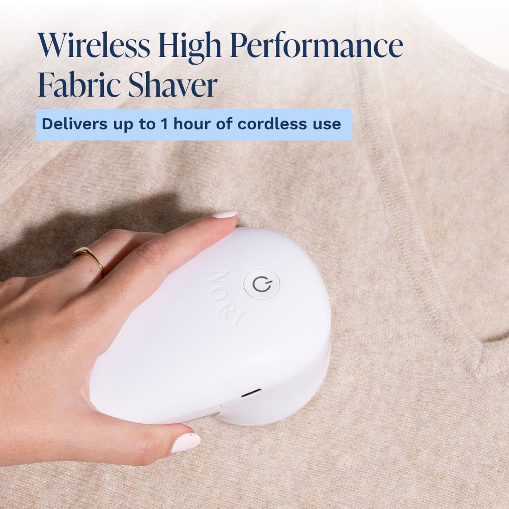 Nori Trim Fabric Shaver - Lint Remover for Clothes & Furniture - White