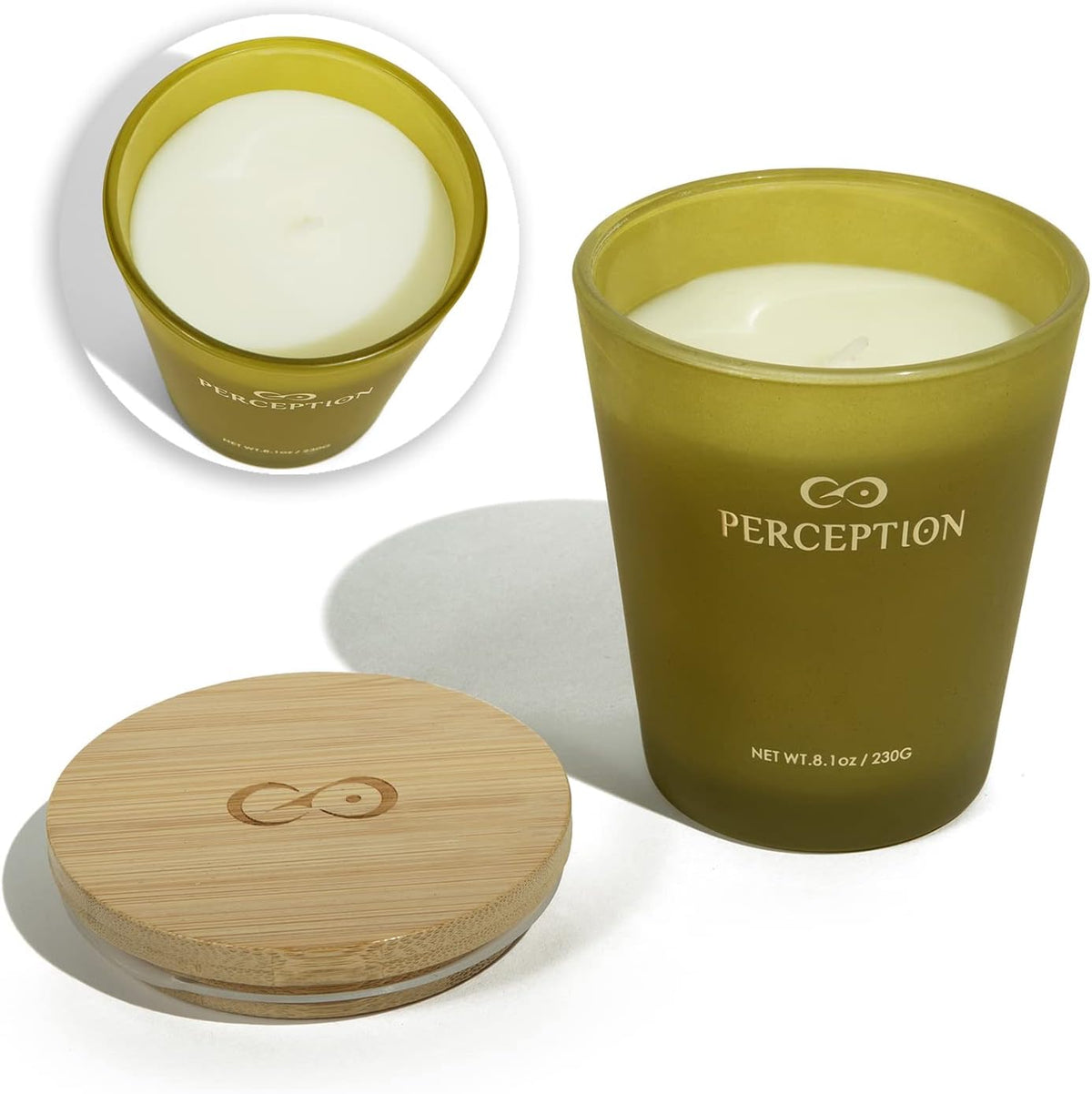 PERCEPTION AROMAS Luxury Scented Candle | Bamboo Jasmine | Hand Poured Soy Wax Candle with Gift Box | Elegant Fragrances | 50 Hour Burn Time (8.1 oz)