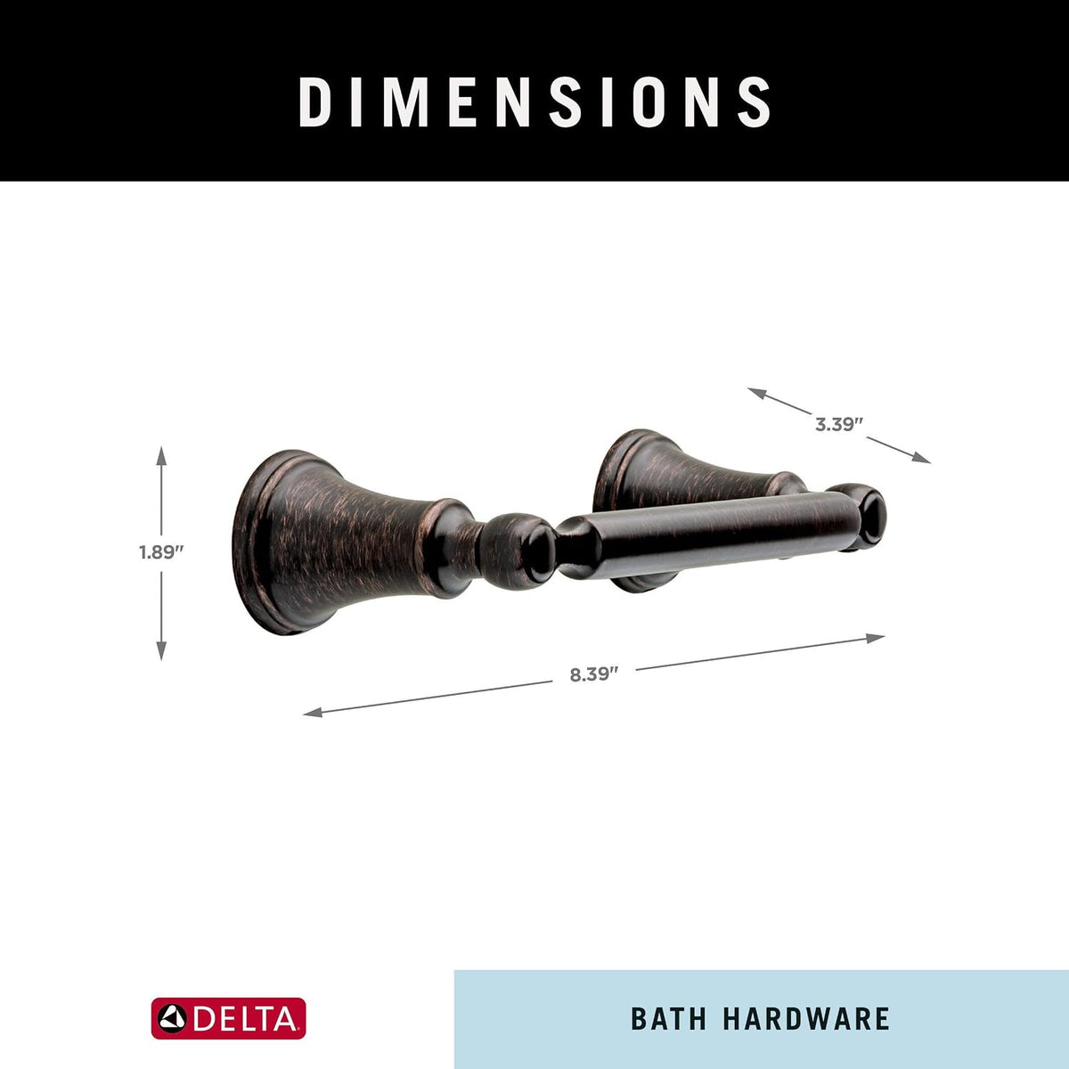 Delta Woodhurst (1-Pack) Toilet Paper Holder Venetian Bronze Tissue Roll Holder for Bathroom Organization and Storage Pivoting Toilet Tissue Holder Wall Bathroom Accessories 73250-RB