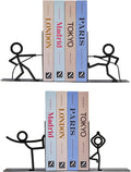 2 Pair Metal Bookends for Shelves Creative Human Figure Decorative Bookends