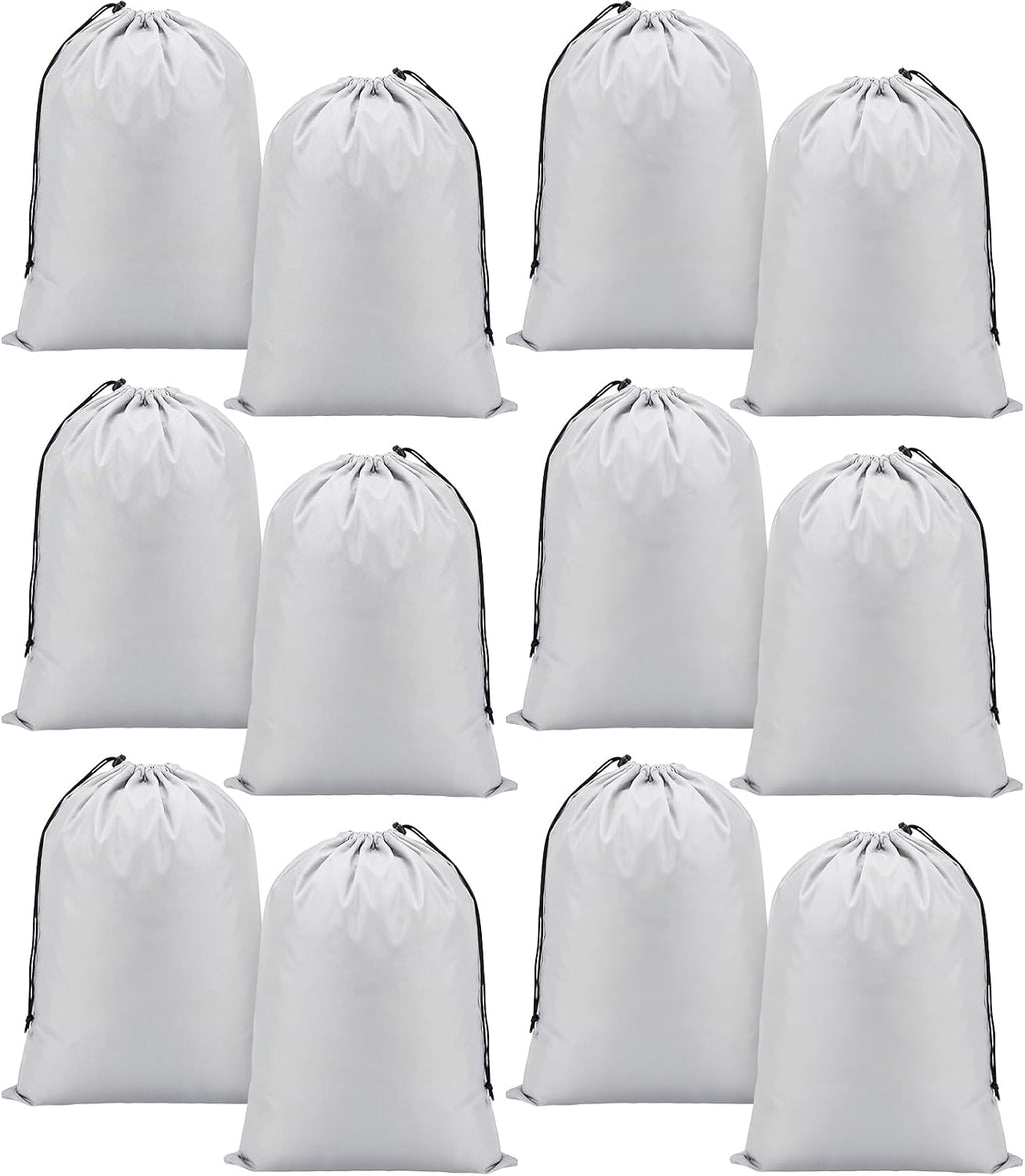 Woanger 12 Pack 28 x 45 Inch Extra Large Laundry Bags Bulk, Silver