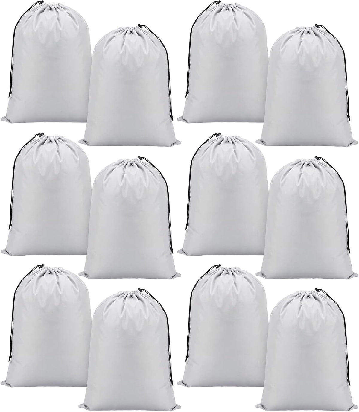 Woanger 12 Pack 28 x 45 Inch Extra Large Laundry Bags Bulk, Silver