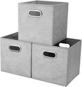 Fabric Cubicle Storage Cubes Bins 10.5x10.5 x 11 In Pattern Collapsible Storage Cube Boxes Grey White Cloth Storage Cubes Baskets Foldable Inserts Drawer Storages for Cube Organizer Storage QY-SC14-3