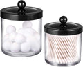 SheeChung 2 Pack Plastic Apothecary Jars with Black Metal Lids