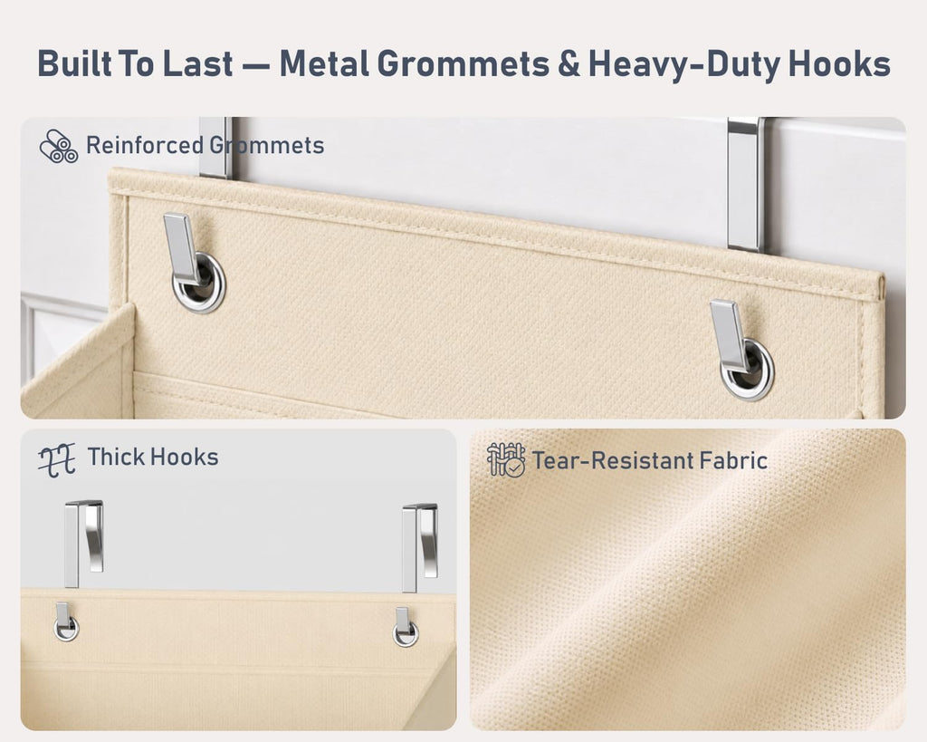 DIMJ Over the Door Organizer, 5-Shelf Hanging Organizer, Beige, 1 Pack