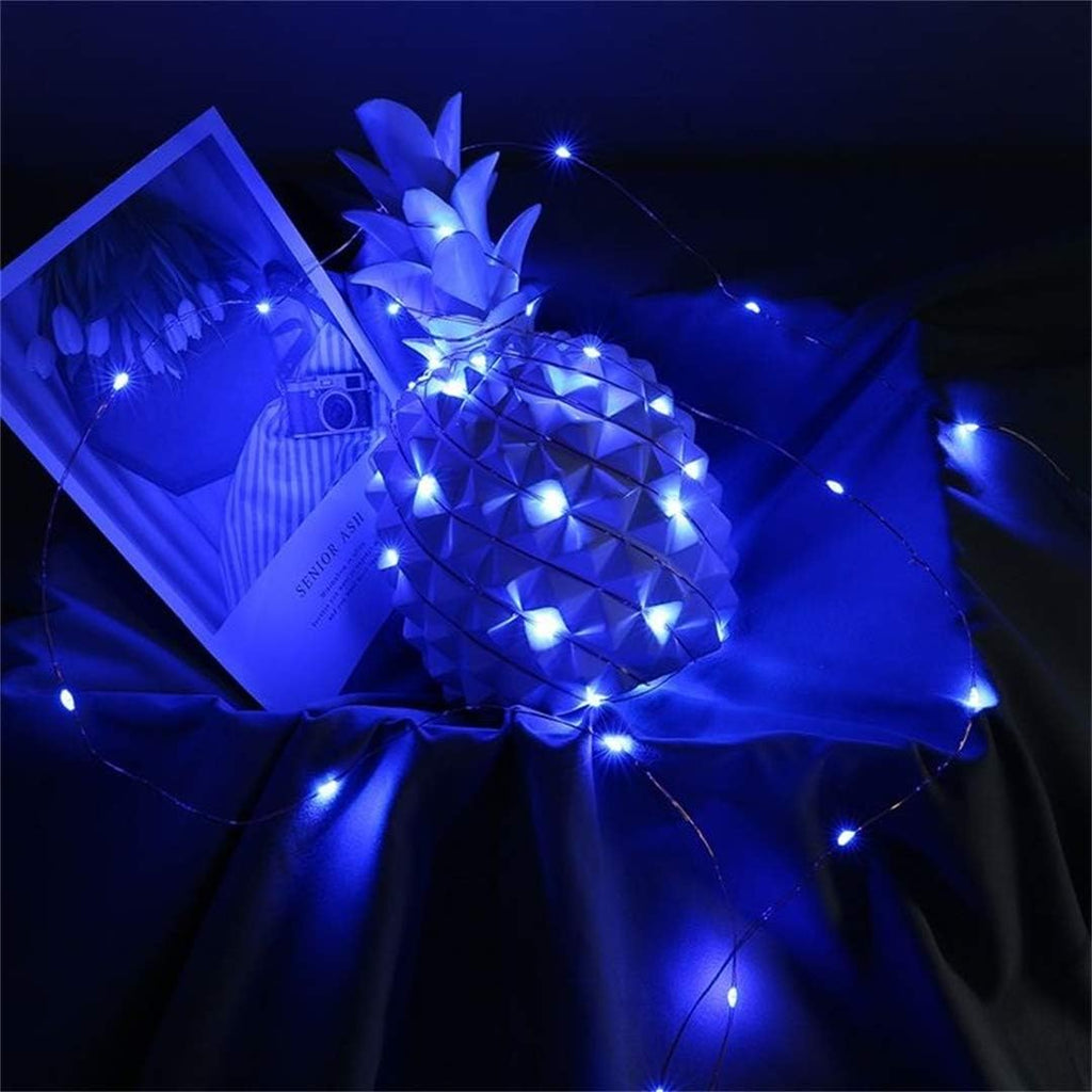 4 Pack Battery Operated Dewdrop Led Lights,Indoor Mini Fairy Lights With Timer Function,For Wedding Home Parties Christmas Holiday Decoration,6 Hours on/18 Hours Off ,30 Count LEDs,10 Feet(Blue)