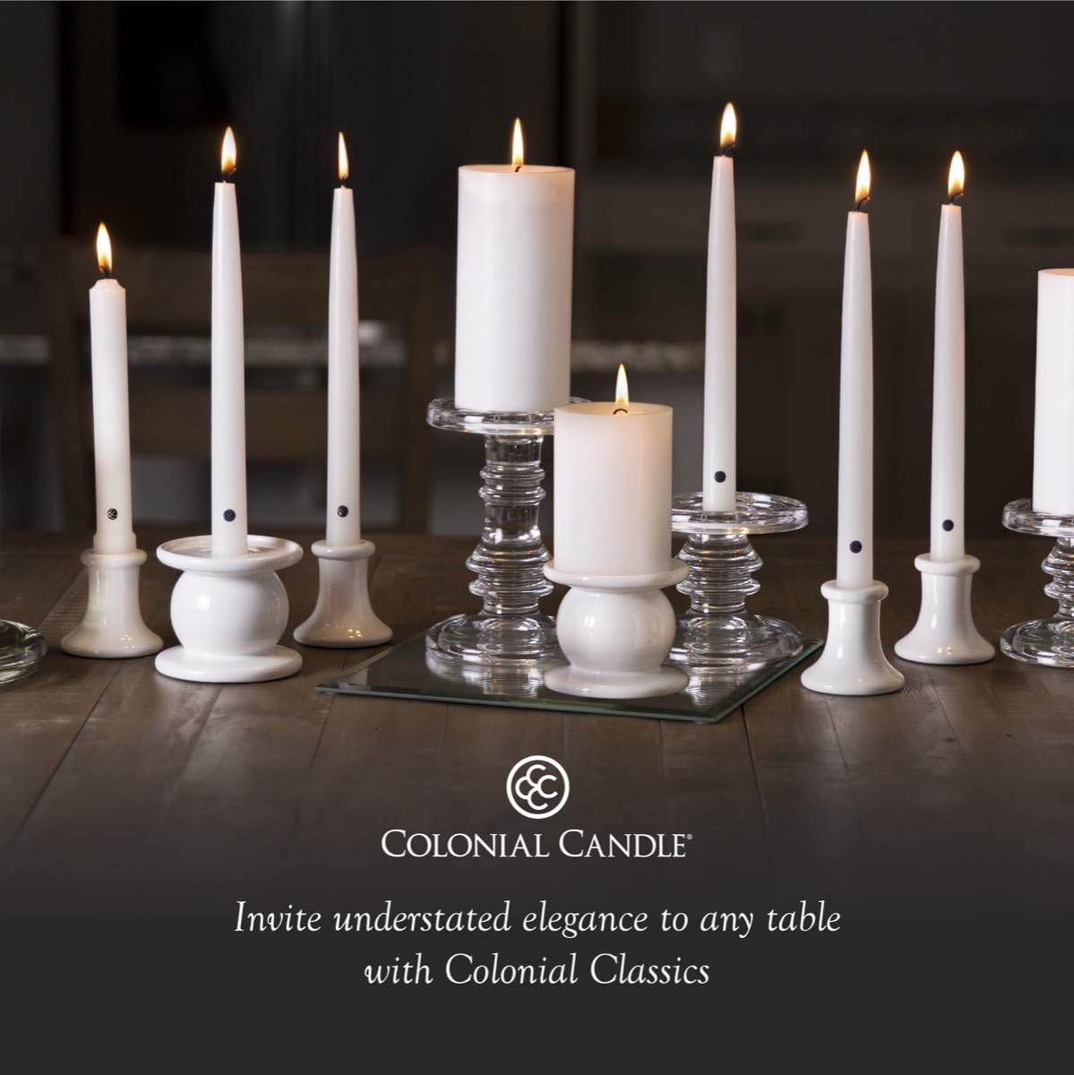 Colonial Candle 12 Inch Unscented Christmas Advent Candle Set (Set of 4), Virtually Dripless Taper Candles, Premium Wax with Cotton Wick, Up to 10 Hour Burn - Made in The USA