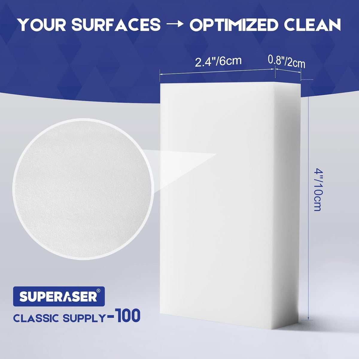 MEGA-50 Textured Melamine Magic Sponges, 50 Pack