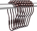 Shower Curtain Hooks Rings for Bathroom, 12PCS Bronze Stainless Steel Rust Resistant Shower Curtain Rings for Shower Curtains, Kitchen Utensils, etc.