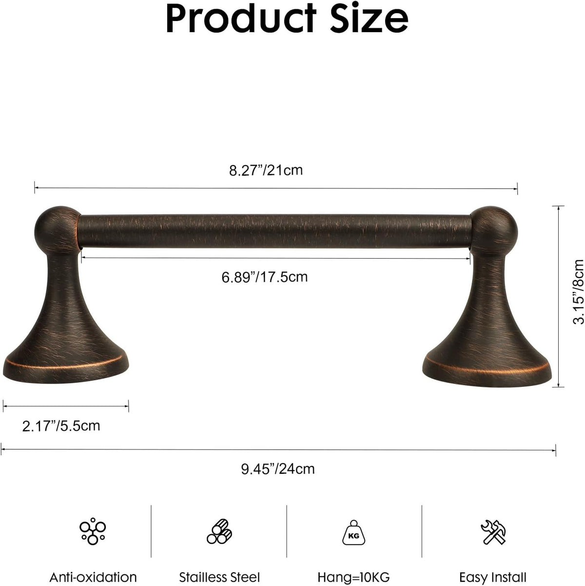 Hand Towel Bar Hand Towel Holder for Bathroom Oil Rubbed Bronze