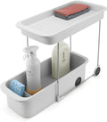 Joseph Joseph CupboardStore 2-Tier Easy-Access Wheeled Storage Caddy – Under-Sink Kitchen Organizer, Made from Recycled Plastic