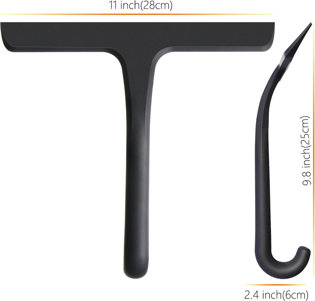 Squeegee Shower with Hook, 11 Inch Silicone Glass Cleaner