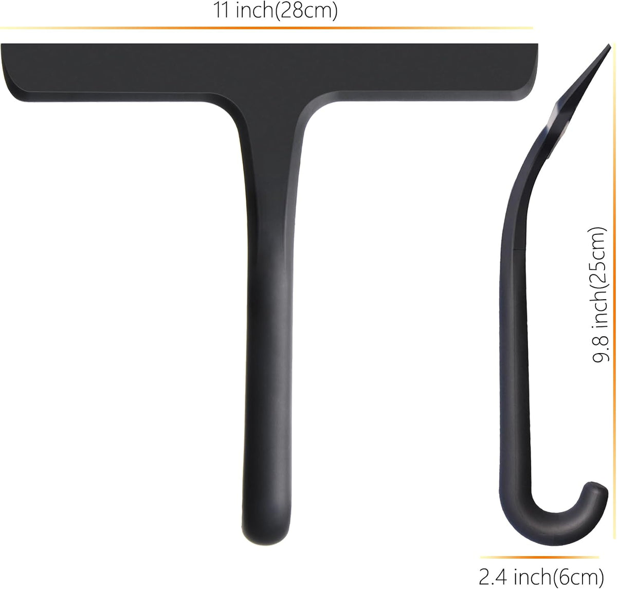 Squeegee Shower with Hook, 11 Inch Silicone Glass Cleaner