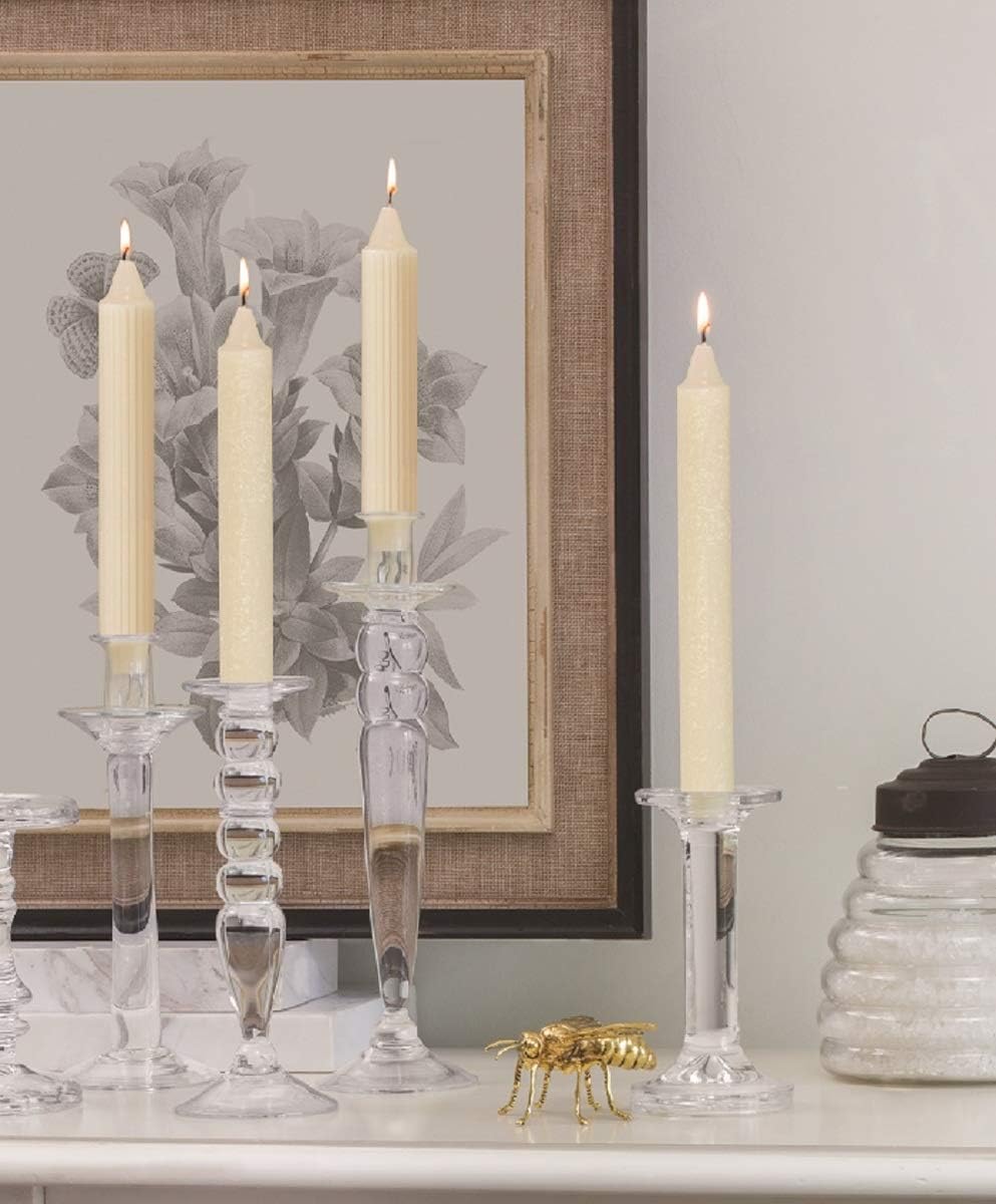 Root 4-Count Unscented Grecian Collenette Candles, 7-Inch, Ivory