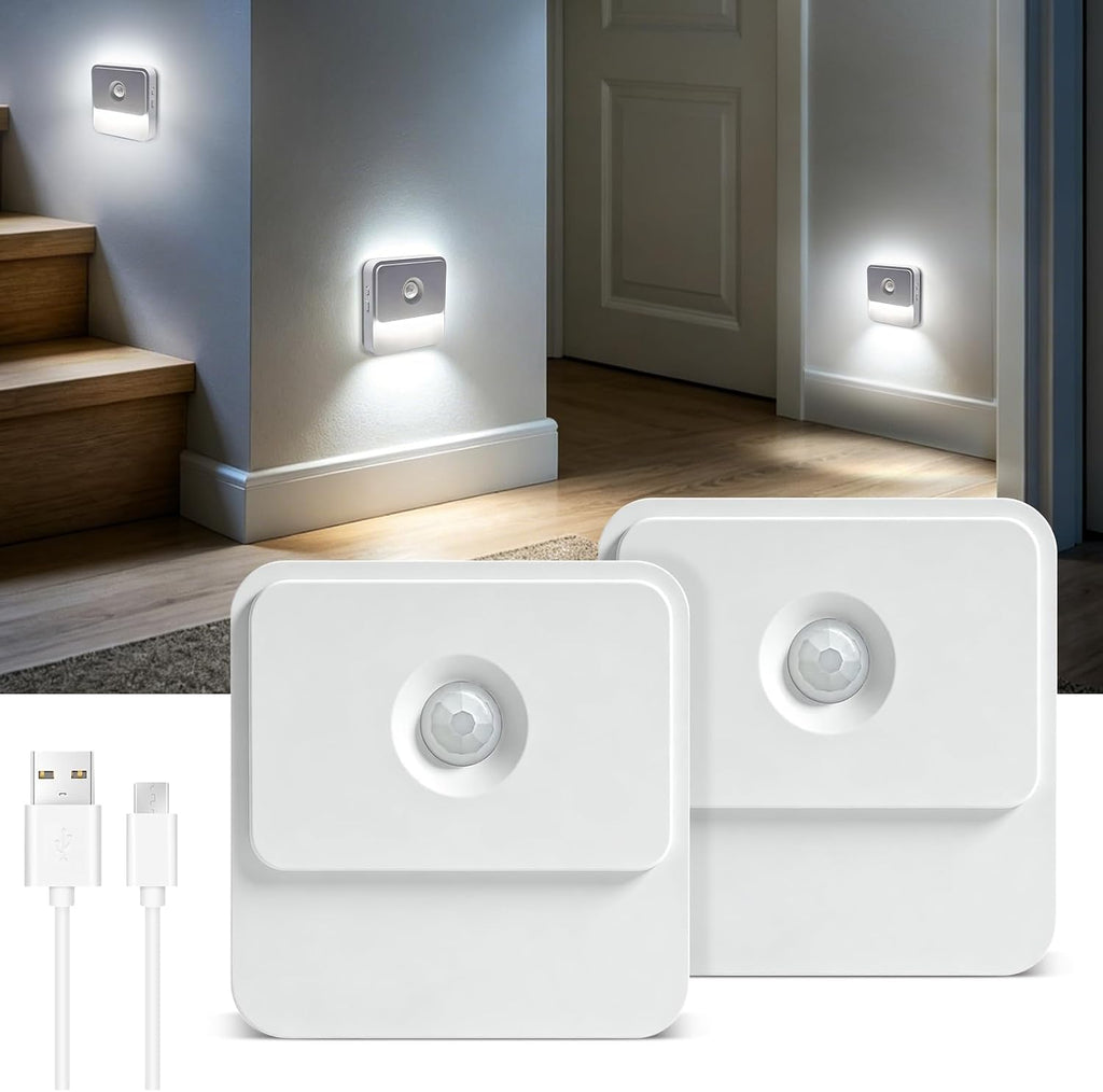 Backlit Cool White Rechargeable Motion Sensor LED Foot Light Auto On/Off