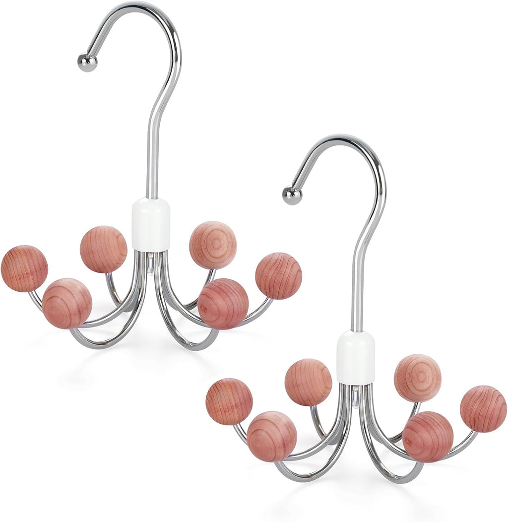 TOPIA HANGER Hoodie Hangers 2-Pack with 6 Cedar Balls, 360° Swivel, CT43C