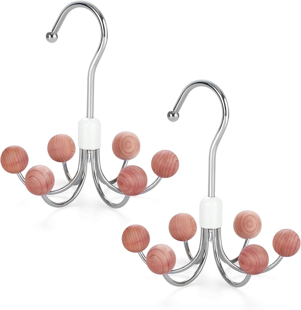 TOPIA HANGER Hoodie Hangers 2-Pack with 6 Cedar Balls, 360° Swivel, CT43C