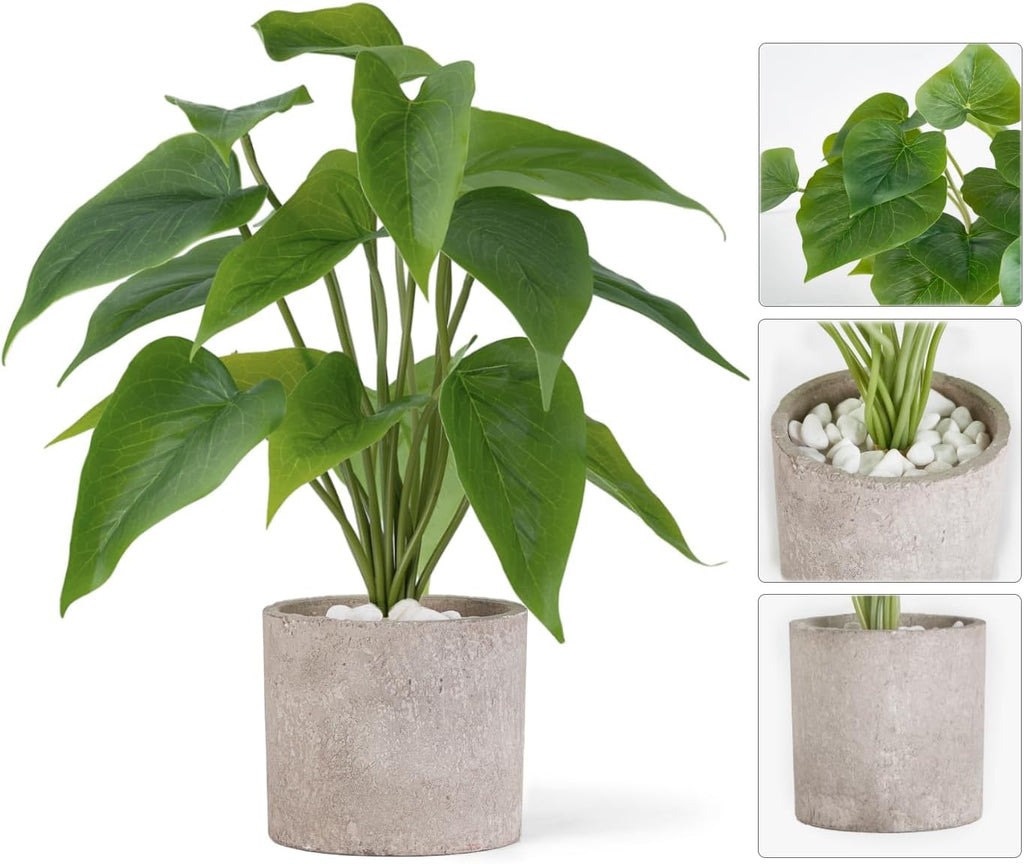 Mkono Fake Plants in Pot, 11" Potted Artificial Plants Home Decor Indoor