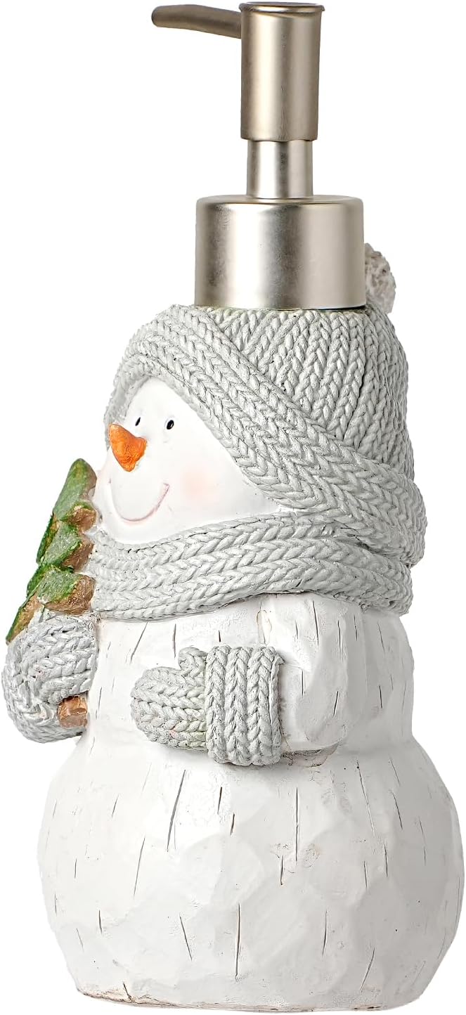 Christmas Snowman Soap Dispenser, Winter Hand Liquid Dispenser Bathroom