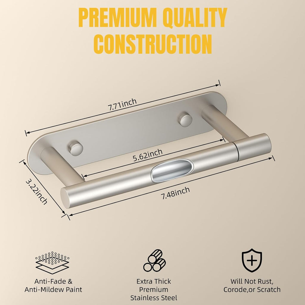 BESy Toilet Paper Holder, Bathroom Tissue Holder Wall Mount Brushed Nickel