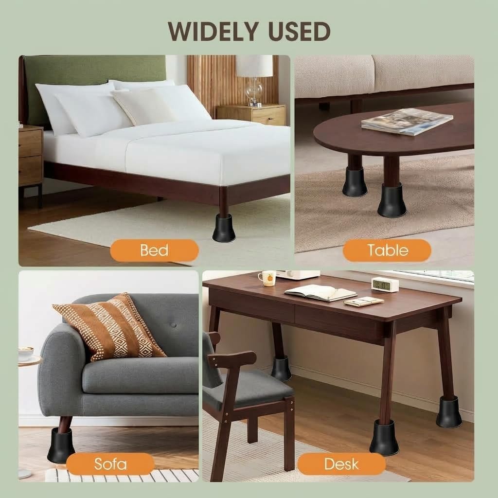MYMULIKE Bed Risers 6 Inch, 6 Pack Heavy Duty Round Furniture Risers